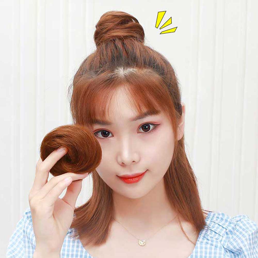 볼륨 가발 머리끈 곱창 밴드 똥머리 당고 올림머리 부분가발 - 상세 이미지 4
