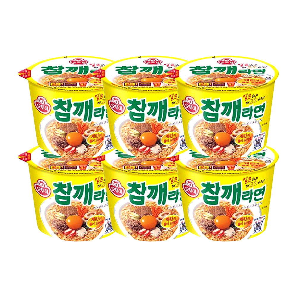 오뚜기 참깨라면 큰컵라면 110g, 6개