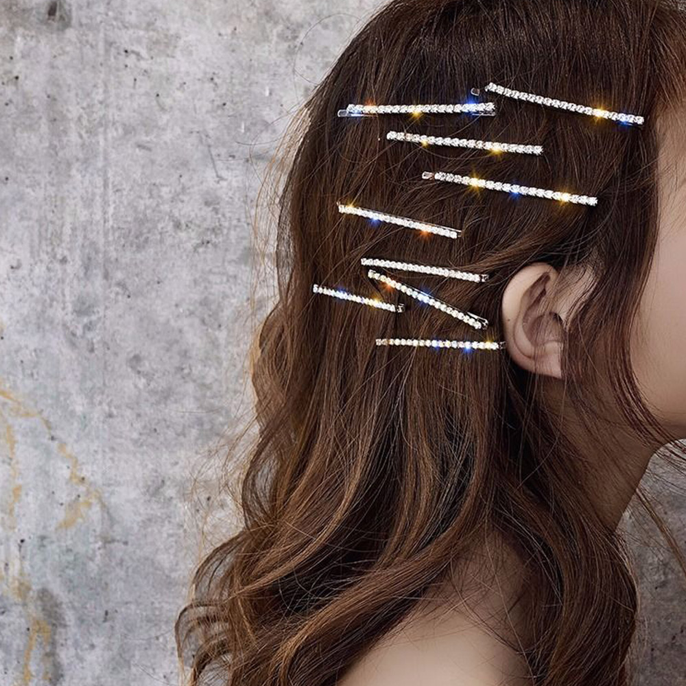 큐빅 실핀 헤어실핀 앞머리 얇은 옆머리 삔세트 프랑스삔 앞머리핀 반머리 바비 - 상품 이미지