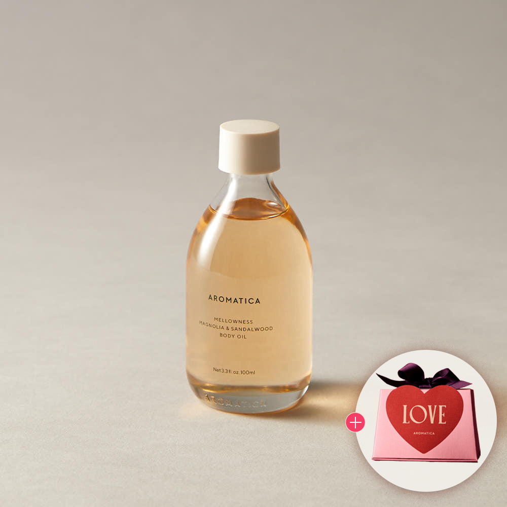 [선물포장]아로마티카 멜로우니스 바디오일 100ML 우디플로럴향 바디케어마사지 선물추천 - 상품 이미지