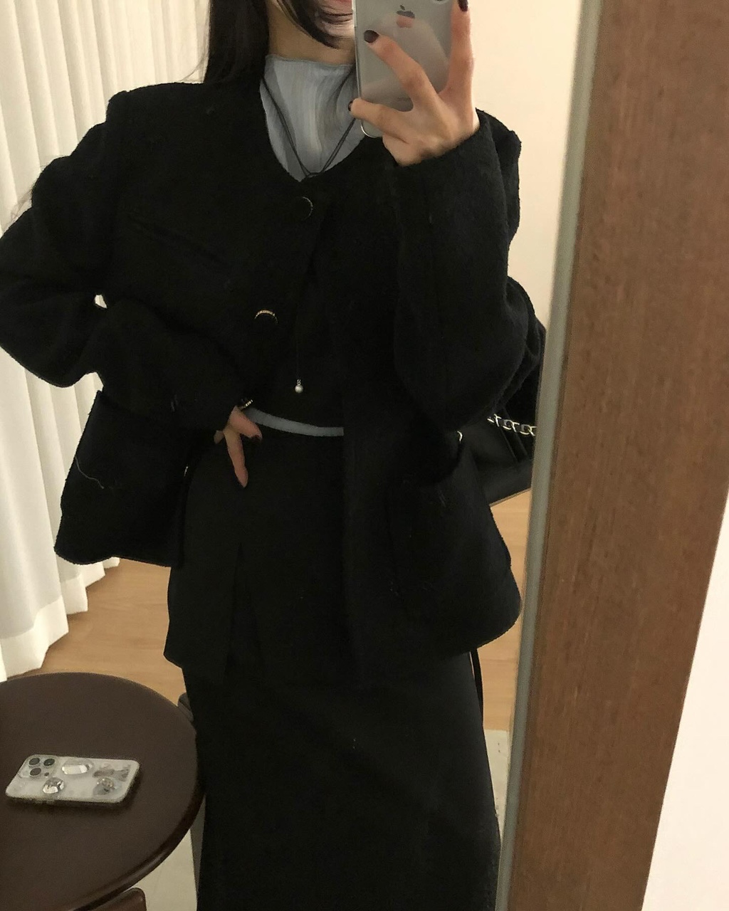 데릴 여성 봄 하객룩 출근룩 오피스룩 하이웨스트 레이어드 랩 롱 스커트 상세 이미지 31