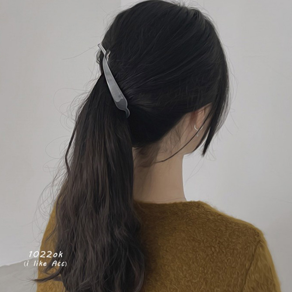 꼬임 바나나핀 소형 반묶음 헤어 머리핀 집게핀 적은숱 헤어핀 올림머리핀 여성 일자 대왕 - 상세 이미지 3