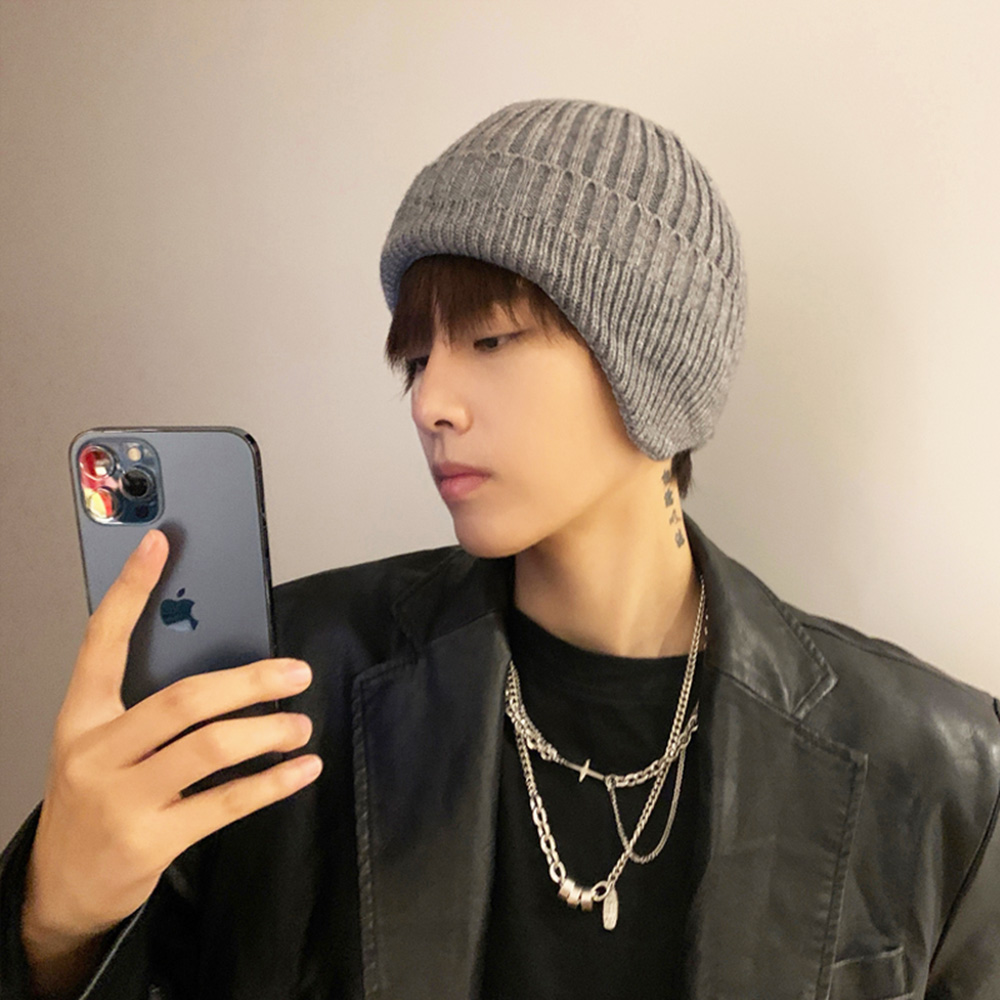 골지 니트 귀도리 비니 롱비니 모자 빅사이즈 패치 대두 털모자