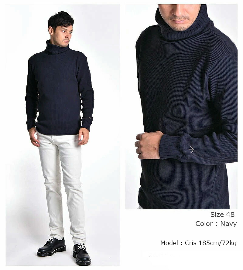 나이젤카본 Nigel Cabourn 터틀넥 와플 티셔츠 80490020025 - 상세 이미지 5