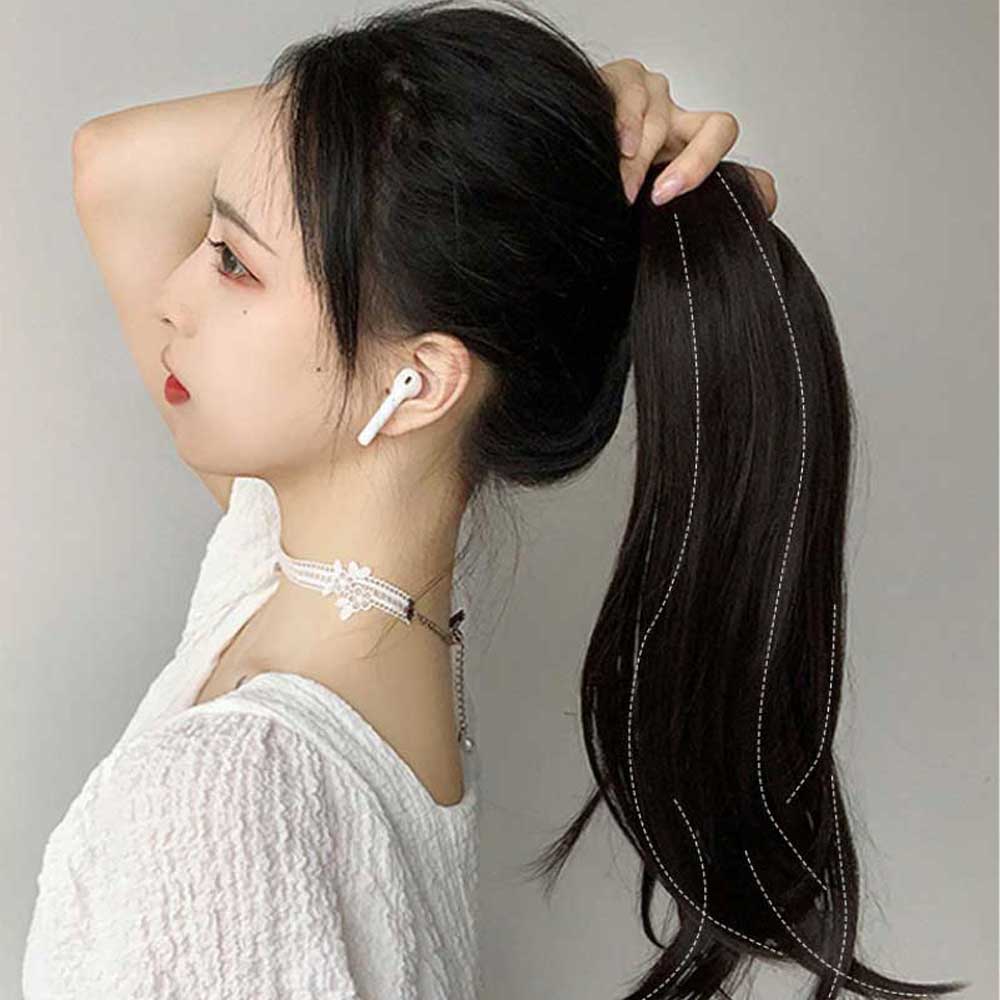c컬 긴머리 집게핀 포니테일 셋팅웨이브 여자 부분가발 헤어 피스 - 상세 이미지 2