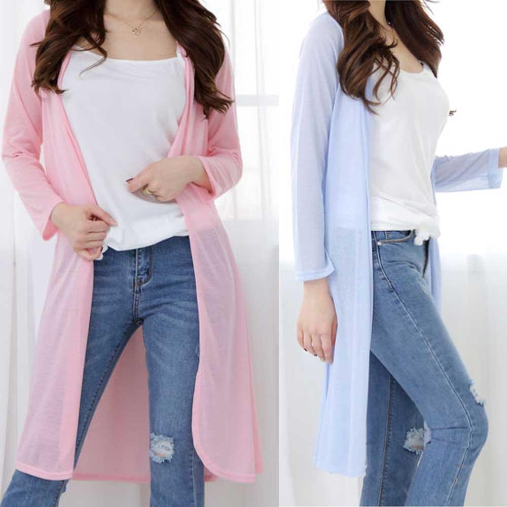 오픈 시스루 롱 가디건 봄 로브 루즈핏 가디건 비침 여름 로브