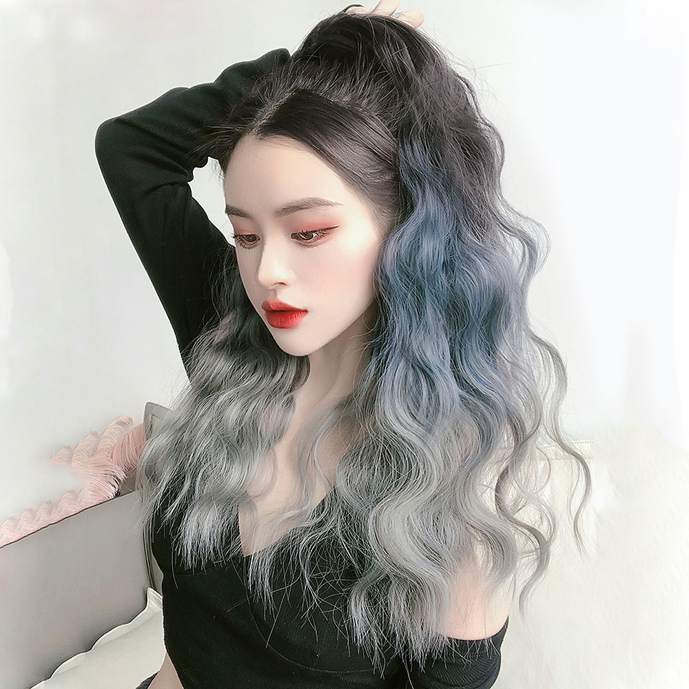 투톤 긴머리 포니테일 가발 집게 달비머리 부분가발 - 상세 이미지 5