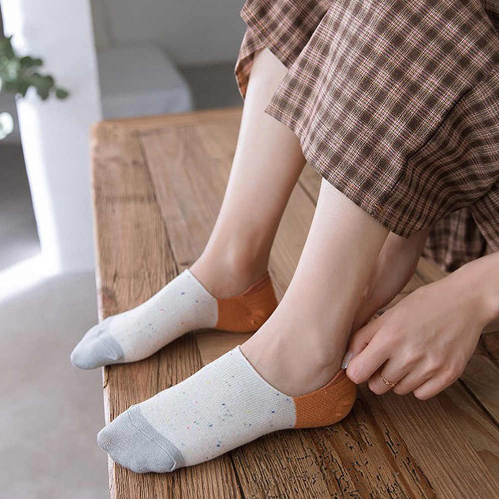 배색 덧신 양말 페이크 삭스 뮬 블로퍼 안벗겨지는 덧버선 어린이집 유치원 선생님 - 상세 이미지 5