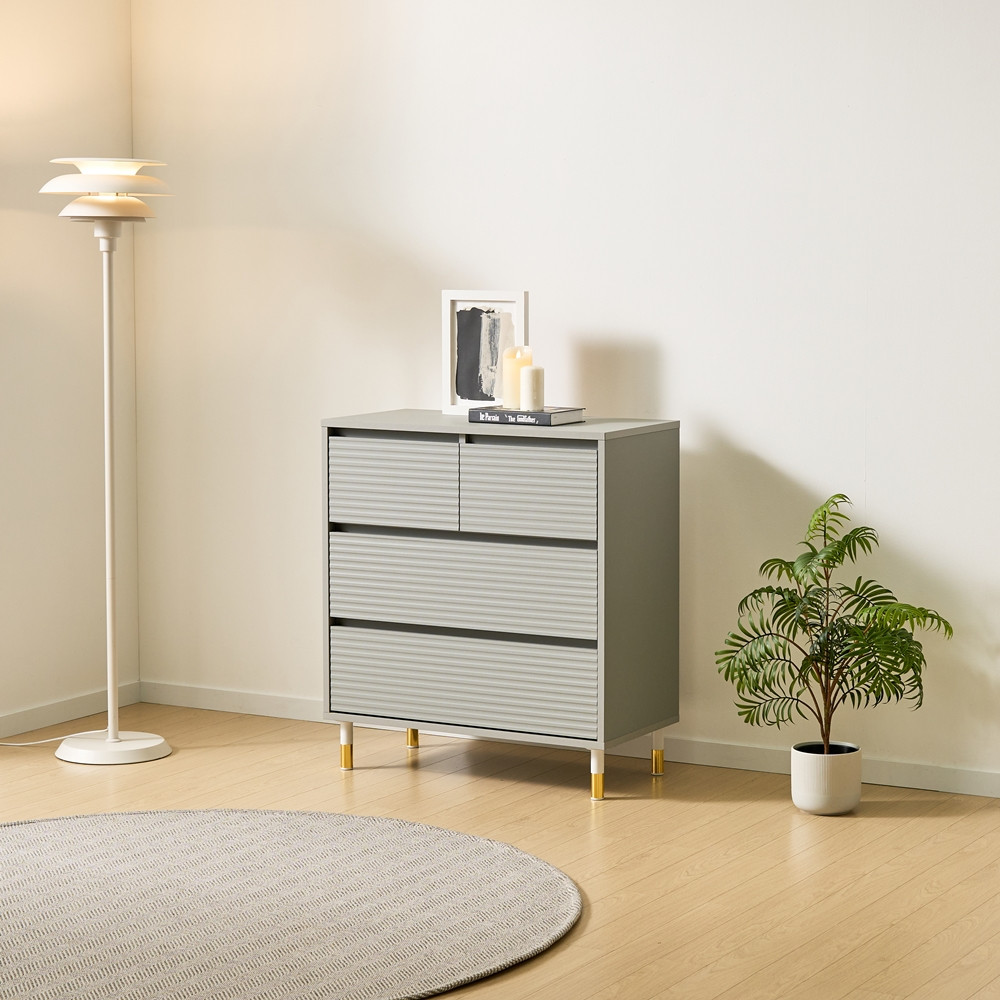 모나코 아기옷 드레스룸 화장대 옷 서랍장 안방 낮은 서랍장 800x400x890mm, 3단, 화이트 - 상세 이미지 4