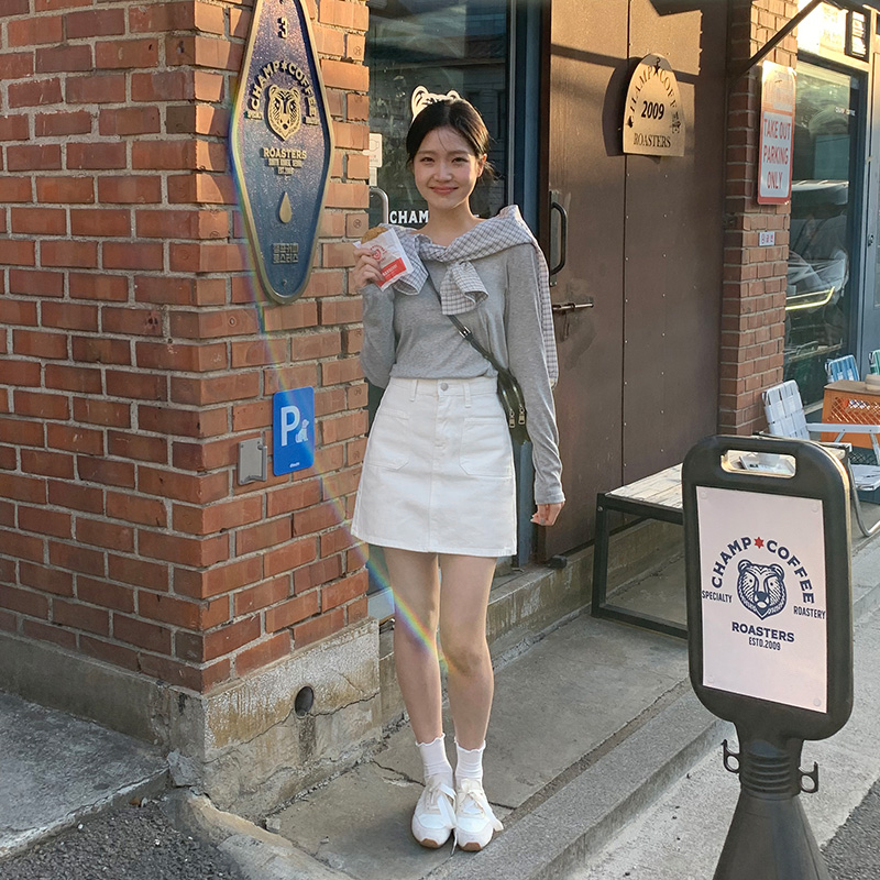 디아나 투포켓 세미 A라인 코튼 미니 스커트 sk7223 - 상세 이미지 2