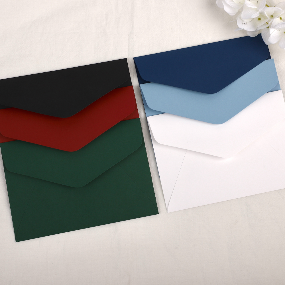 [자체 제작] 165x115 컬러 사각 청첩장 초대장 축하 엽서 감사 봉투 제품 이미지