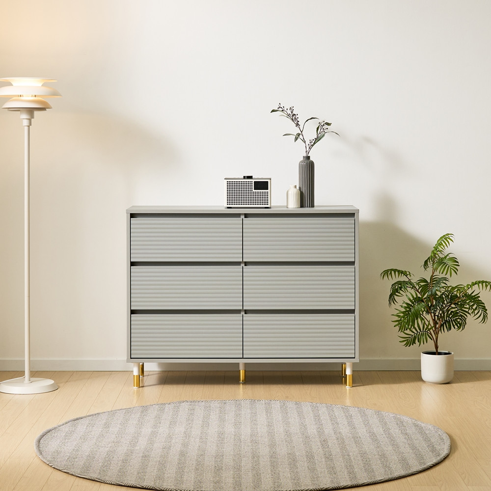 모나코 화장대서랍장 드레스룸 옷 안방 긴 낮은 와이드 1150x400x890mm, 3단, 화이트 - 상세 이미지 4