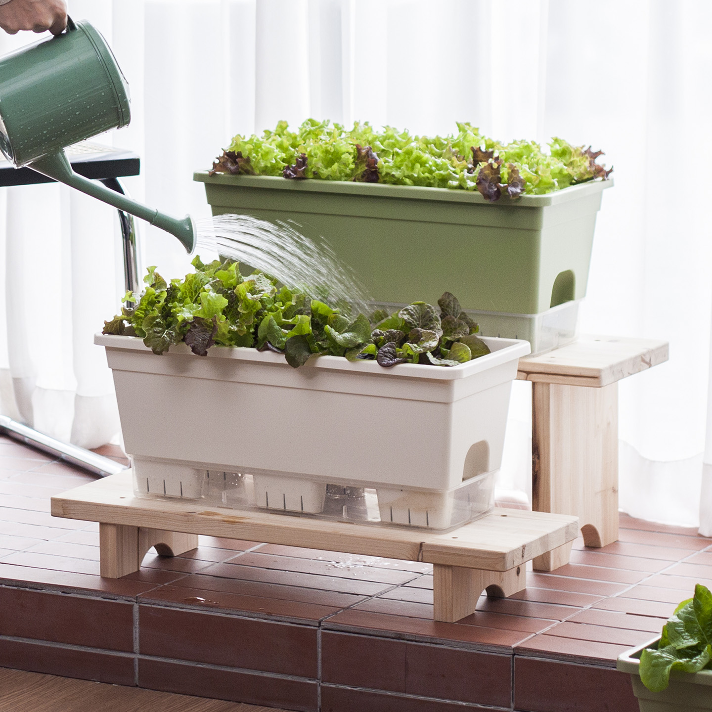 [1+1] 15L 텃밭화분 상추키우기 대파키우기 저면관수 베란다텃밭화분 이미지 2