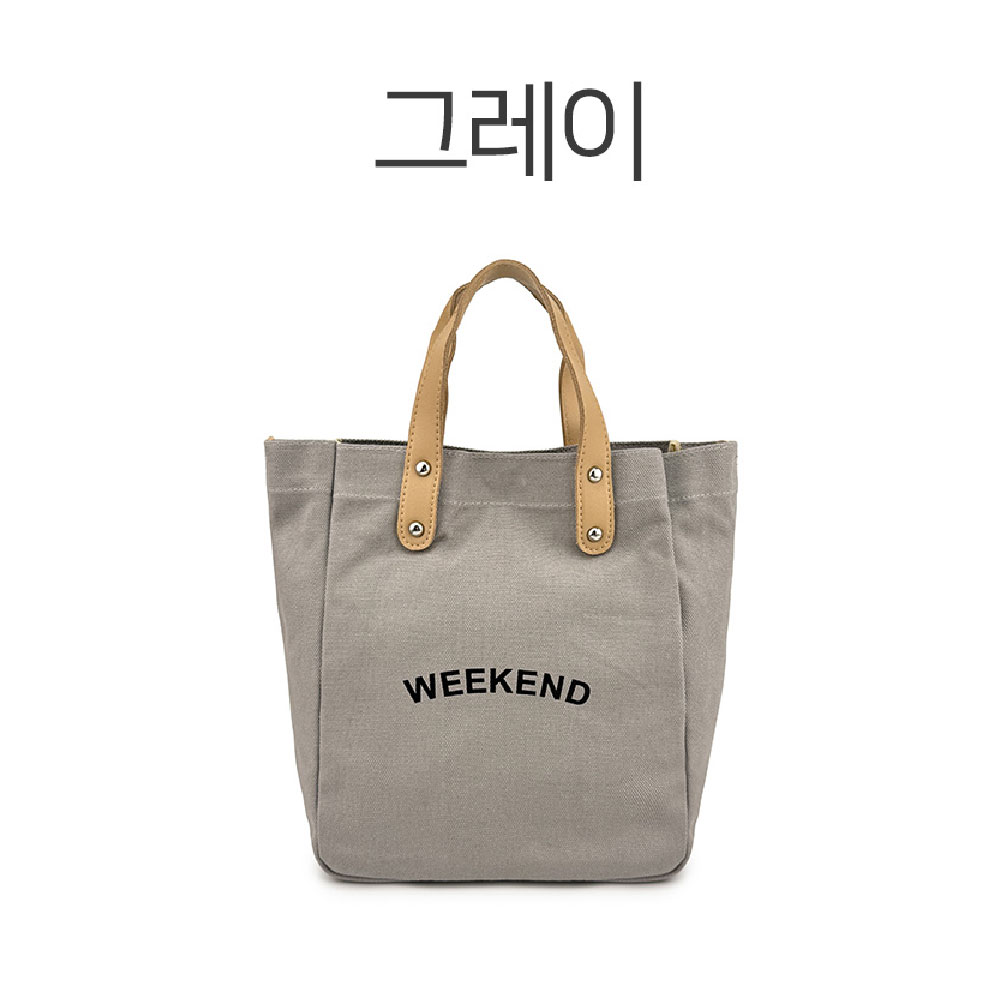 대학생 여대생 에코 캔버스 미디엄 토트 크로스백 가벼운 중형 미들 토트백 가방 - 상세 이미지 3