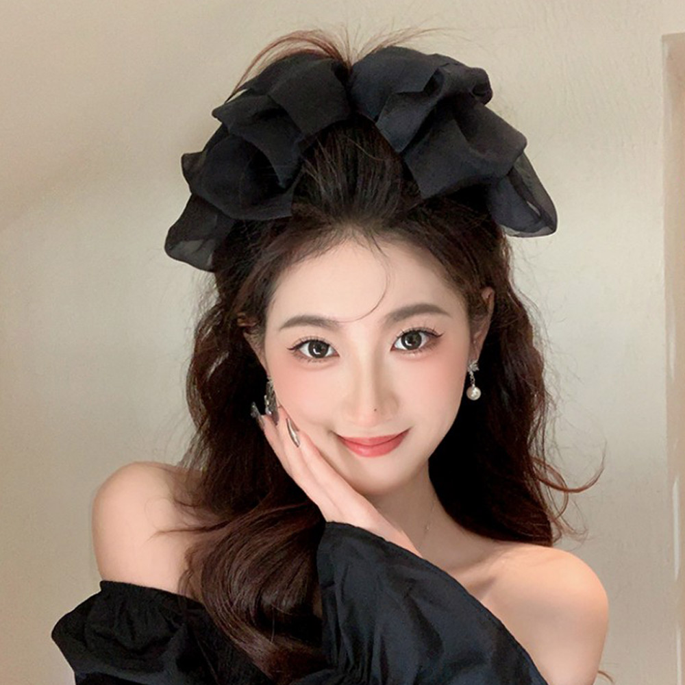 청순 왕리본 자동핀 긴머리 여신머리 반묶음 명품헤어핀 삔 - 상세 이미지 4
