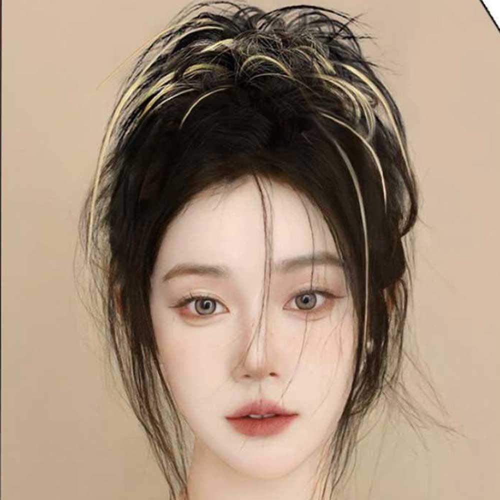 깃털번 가시머리 집게핀 부분 가발 붙임머리 포니테일 - 상세 이미지 3