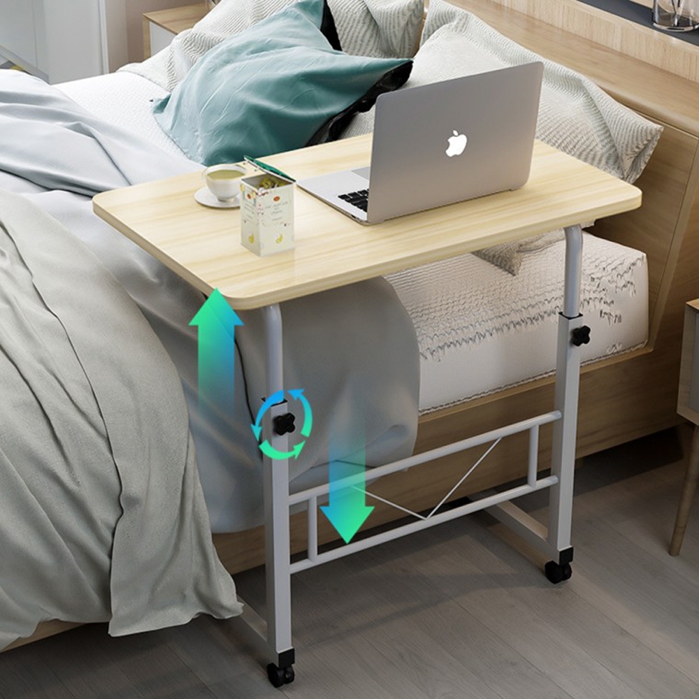침대 테이블 높이조절 사이드 티테이블 미니 이동식 베드 키높이 쇼파용 ㄷ자 중형