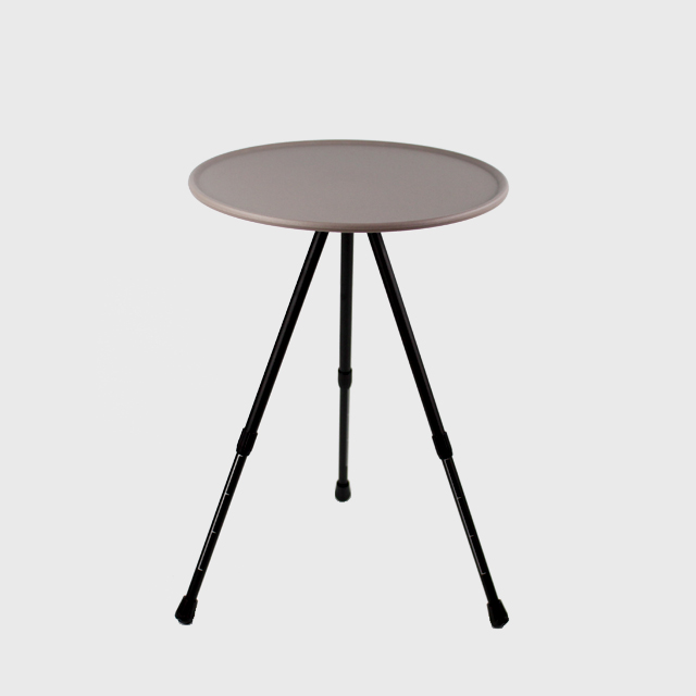 KOOLMAN 쿨맨 원형 사이드 경량 캠핑 테이블 베이지브라운