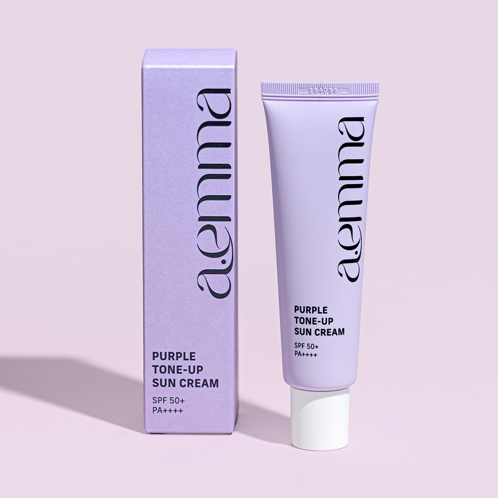 티샤 에이엠마 퍼플 톤업 선크림 SPF50+ PA+++ 톤업 보정 선크림 민감성피부 선크림 50g - 상품 이미지