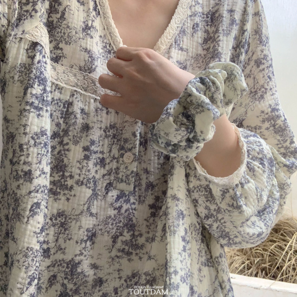 뚜담 요루면 잠옷 임산부 원피스 잠옷 실내복 파자마 상하의 - 상세 이미지 5