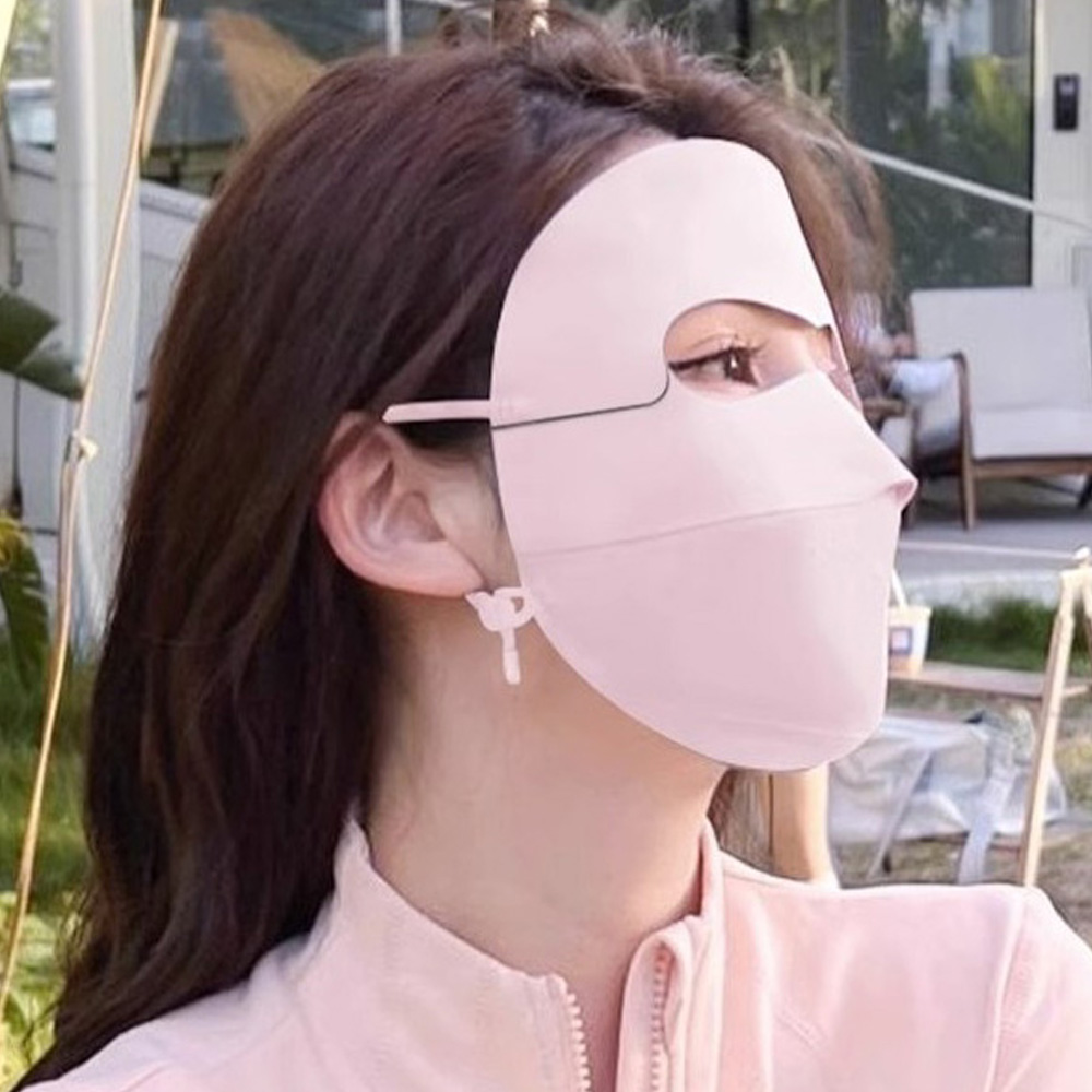 분리형 안면 마스크 햇빛가리개 얼굴 페이스 커버 기미 차단 통풍 자외선 쿨원단 - 상세 이미지 3