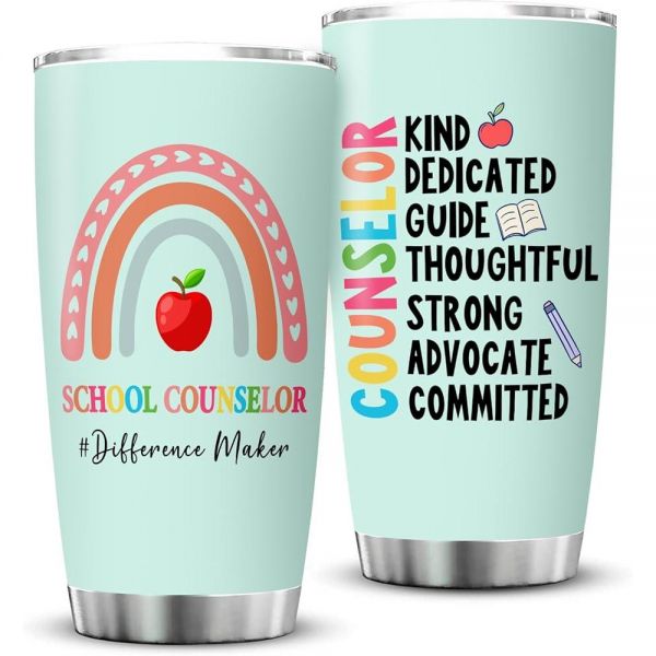 ZAHUOMUG School Counselor 감사 주 선물 여성용 학교 지도 카운슬러 사무실 장식 텀블러 머그 컵 591.5ml20온스 : 지금질러
