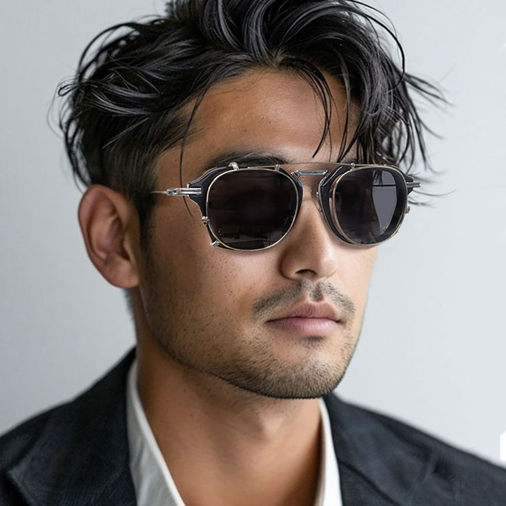 아키하루 9088 티타늄 사각 검정 뿔테안경 남자 여자 블루라이트차단 시력보호 패션 안경