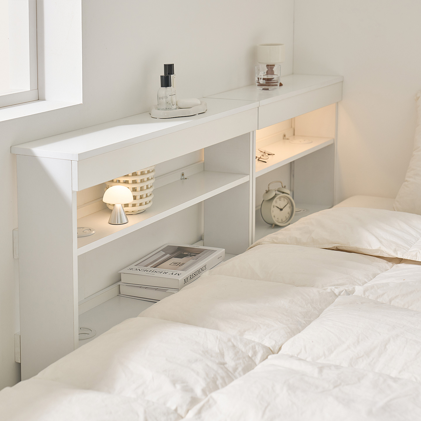 해피아이 쏙쏙 침대틈새수납장 침대 선반 미니 수납장 600 낮은형