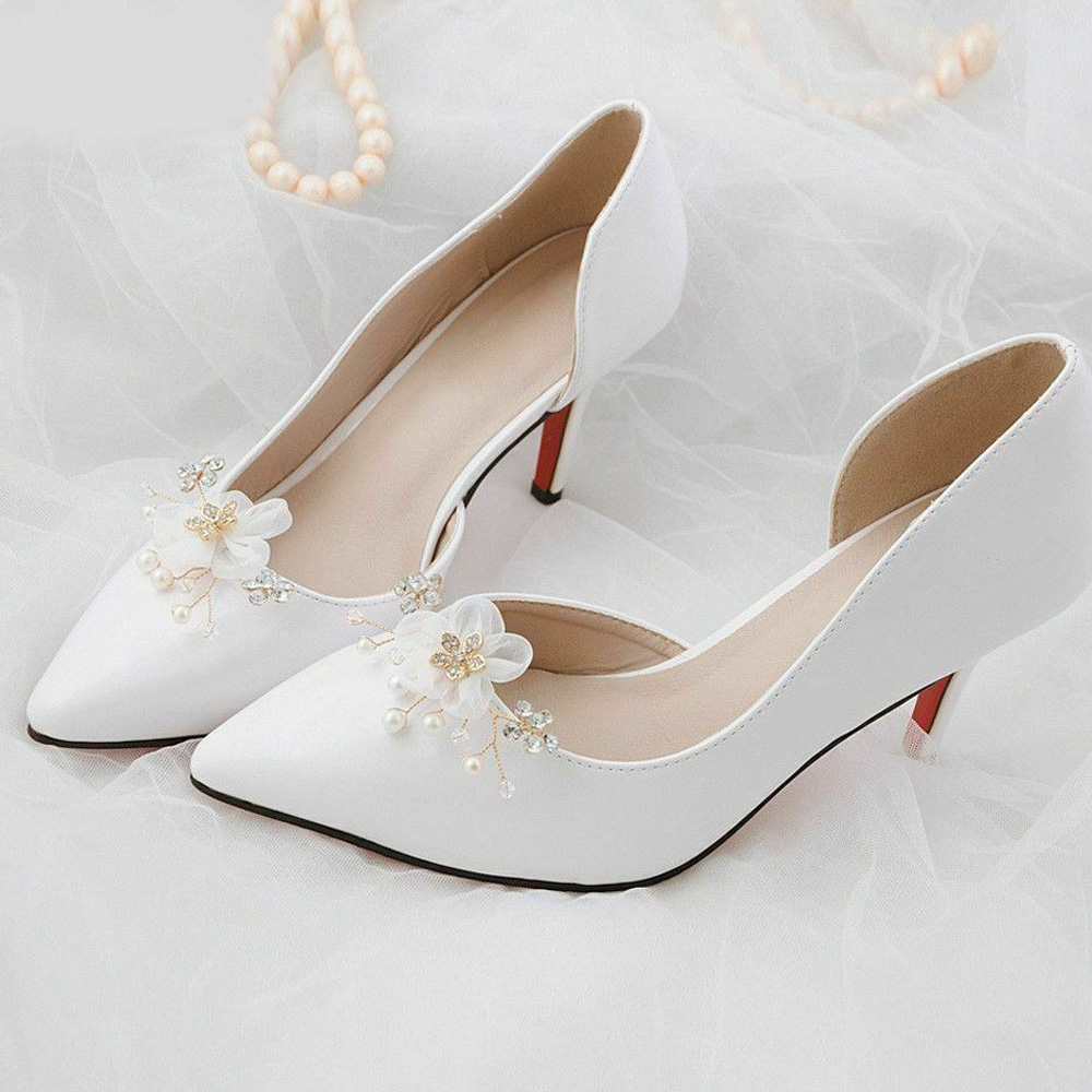 부케 웨딩슈즈 코사지 구두코사지 슈즈 새틴 신발 장식 - 상세 이미지 3