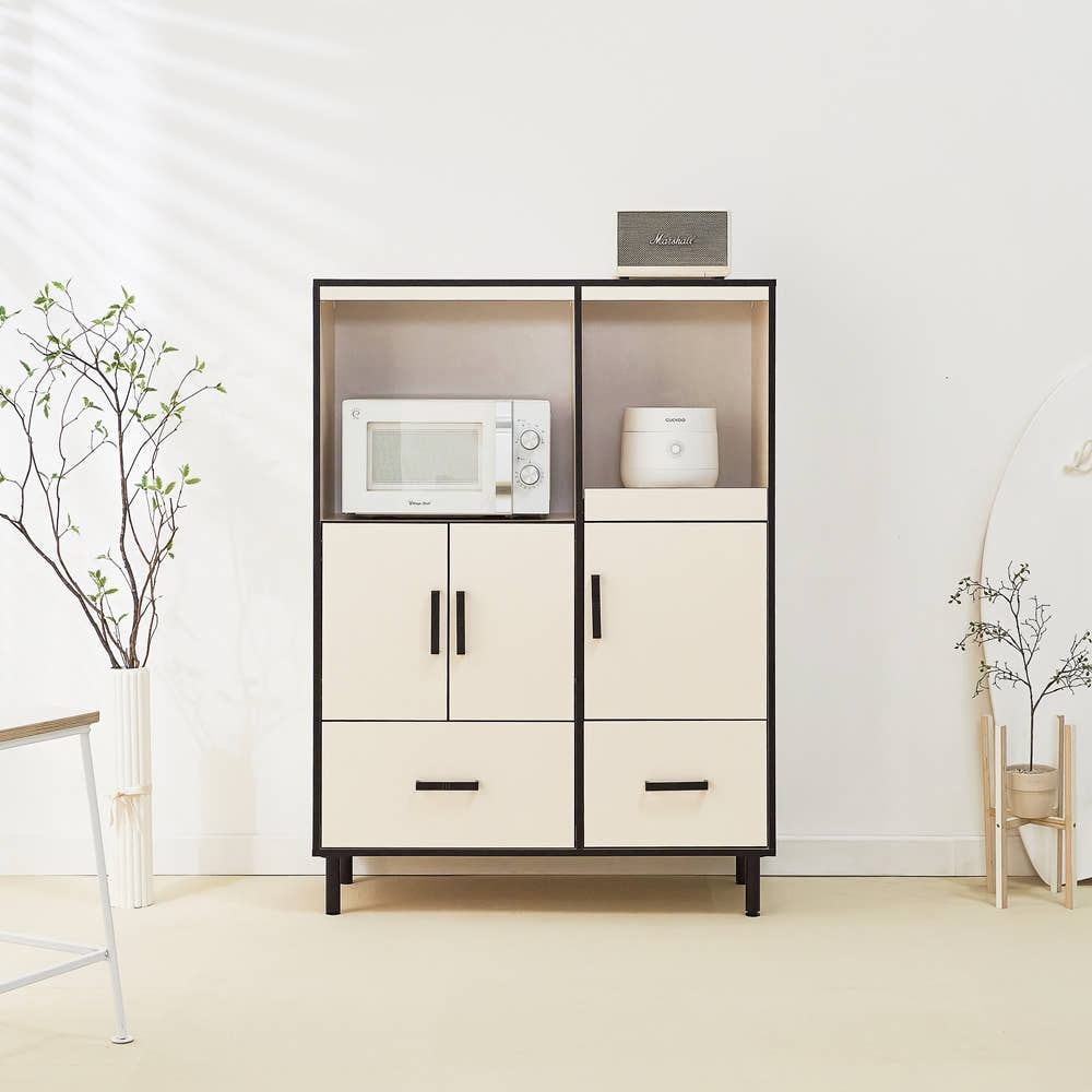 에그미 김치 냉장고장 냉장고자리 틈새장 비스포크 팬트리장 1000x400x1370mm, 4단, 크림화이트