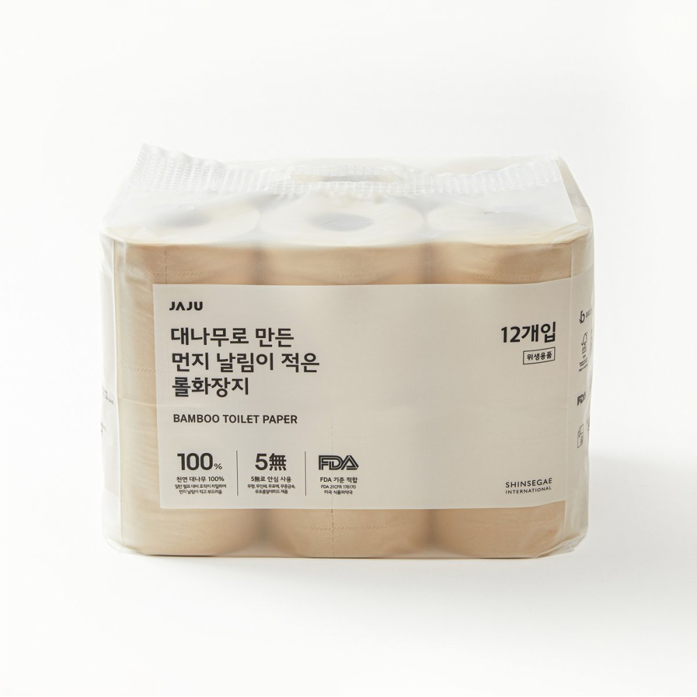 [JAJU/자주] 대나무로 만든 먼지날림이 적은 롤 화장지_12개입 : 자주 JAJU