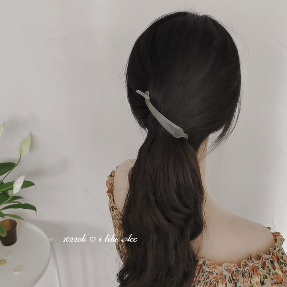 꼬임 바나나핀 소형 반묶음 헤어 머리핀 집게핀 적은숱 헤어핀 올림머리핀 여성 일자 대왕 - 상세 이미지 4