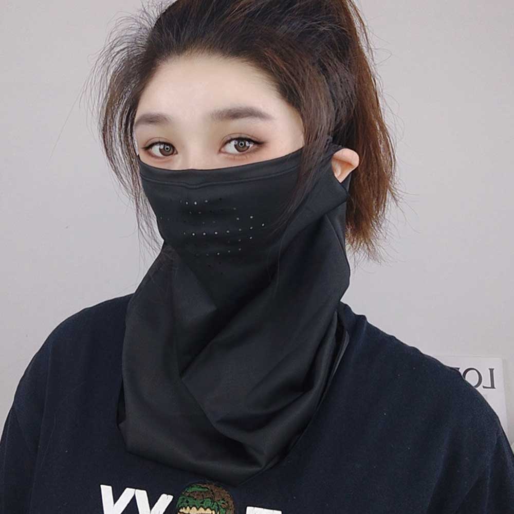 숨쉬는 쿨 원단 얼굴가리개 햇빛 자외선 차단 마스크 골프 페이스 커버 워머 - 상품 이미지