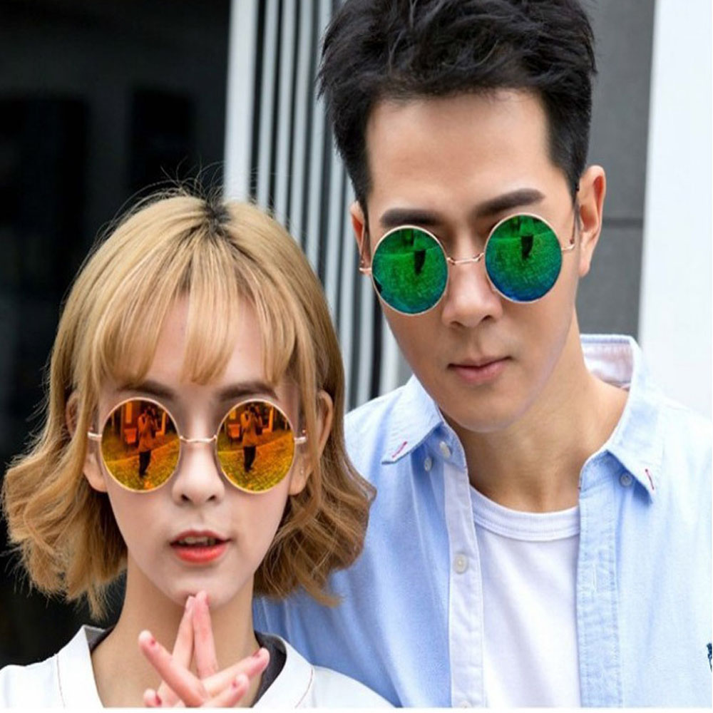 레트로 레옹 썬글라스 동글이 미러 선글라스 원형 동그란 반미러 틴트 금테 동글이 안경 - 상세 이미지 3