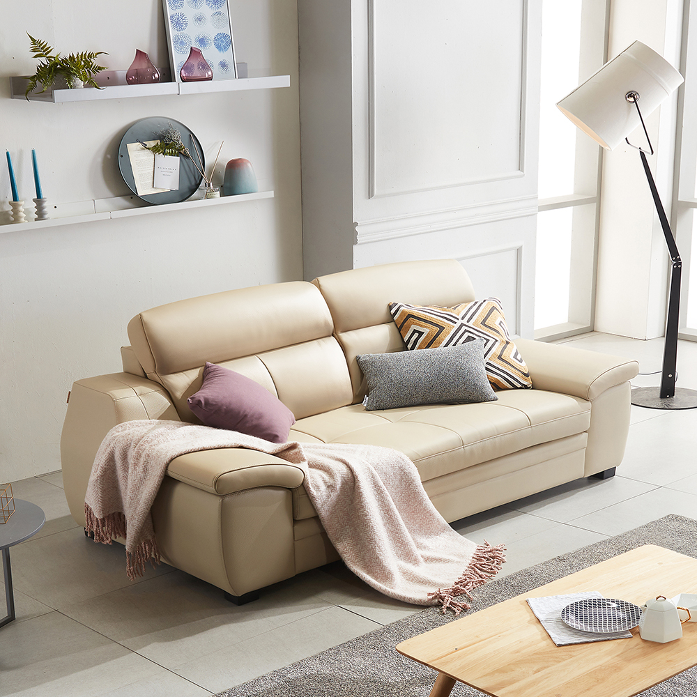 동서가구 노브 천연 면피가죽 3인 소파 DF909059