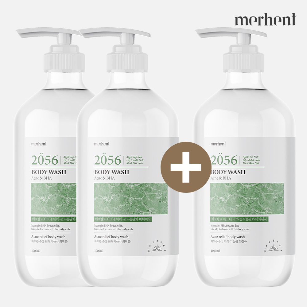 2+1 메르헨트 등드름 바디워시 아크네 바하 1000ml 등여드름 대용량 약산성 가드름