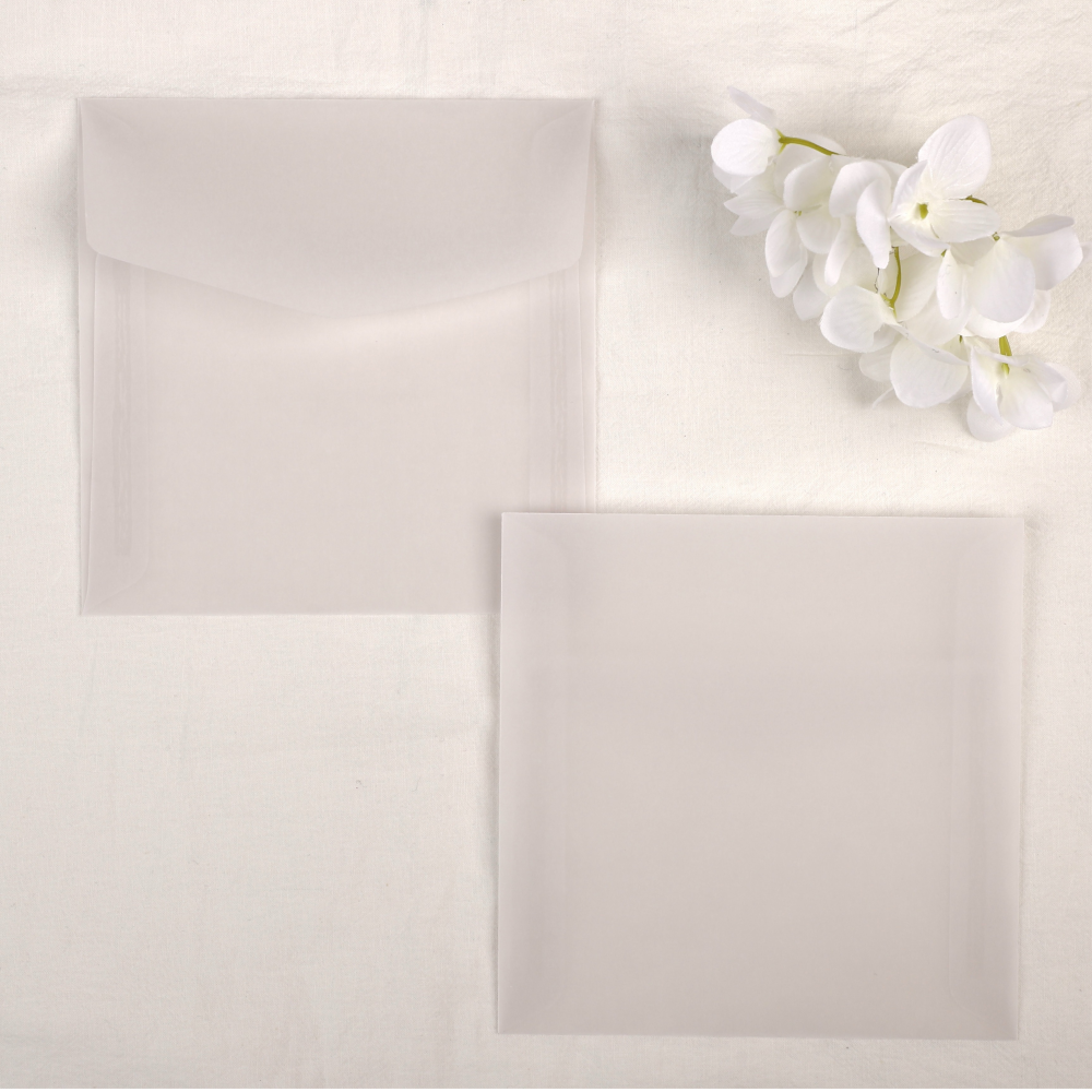 [자체 제작] 140x140mm 고품질 정사각 트레싱지 봉투 청첩장 반투... 실사용 후기 | 효과 있을까? - 대표 이미지