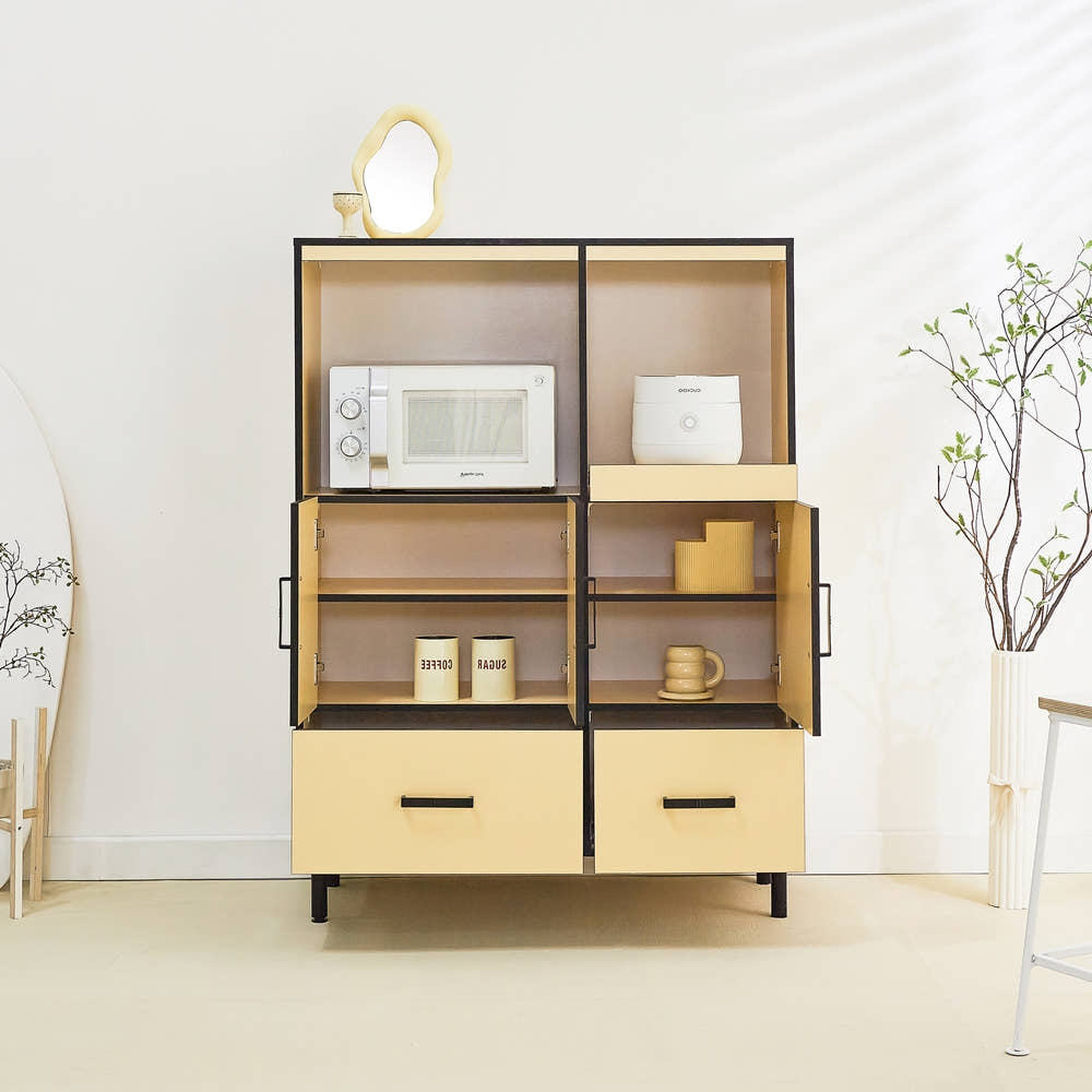 에그미 김치 냉장고장 냉장고자리 틈새장 비스포크 팬트리장 1000x400x1370mm, 4단, 크림화이트