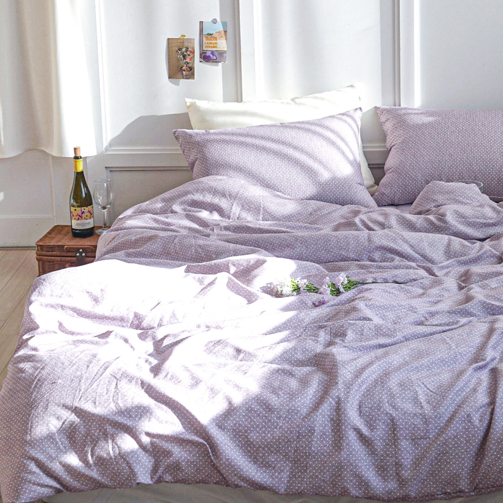 듀드랍 도트 사계절 옥수수솜 무봉제 차렵이불 라이트블루, Q(퀸)