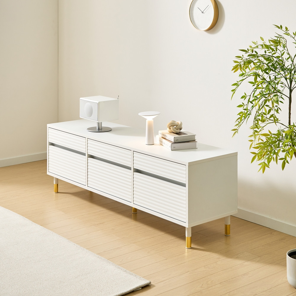 모나코 TV하부장 85인치 75인치 TV 티비 거실장 티브다이 1500x400x459mm, 화이트그레이