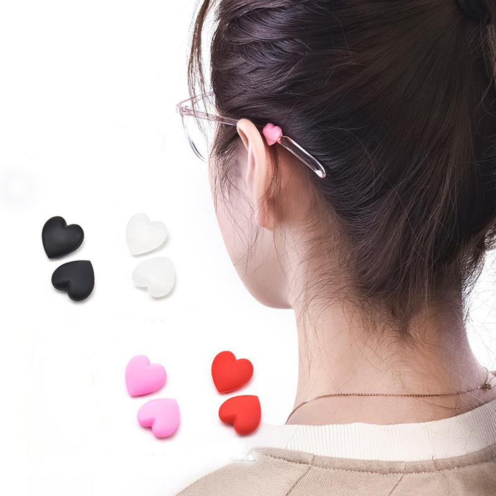 하트 안경 귀고무 고정 피타링 안경다리 실리콘 귀팁 - 상품 이미지