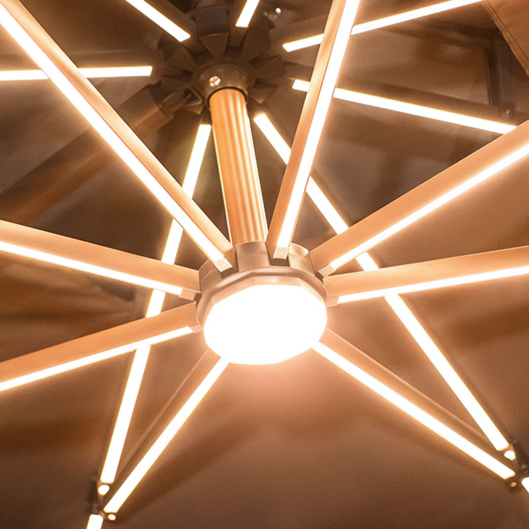 썬랠라 파라솔 초대형 사각 대형파라솔 우드 알루미늄 LED 4x3m [플래티넘] - 상세 이미지 4