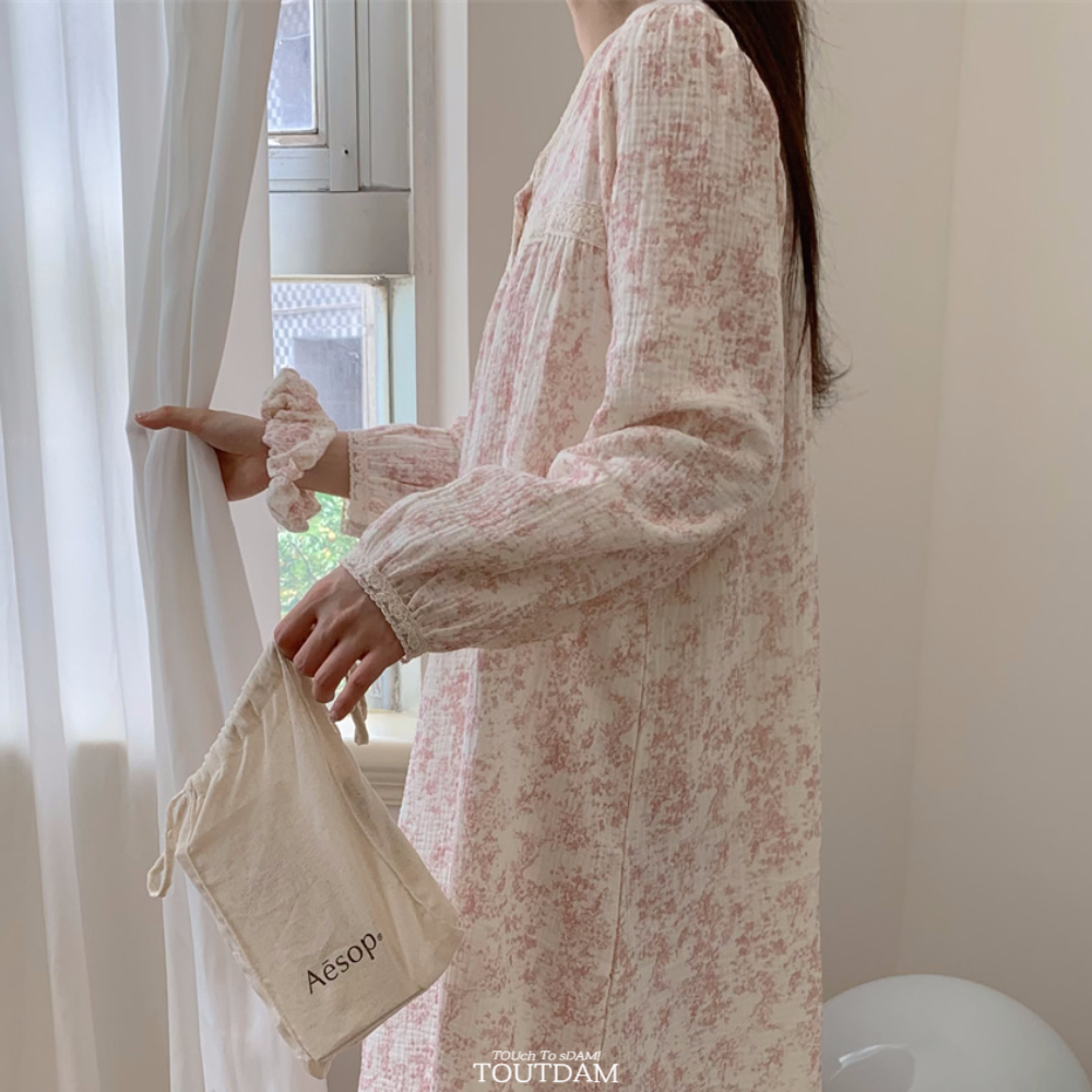 뚜담 요루면 잠옷 임산부 원피스 잠옷 실내복 파자마 상하의 - 상세 이미지 3