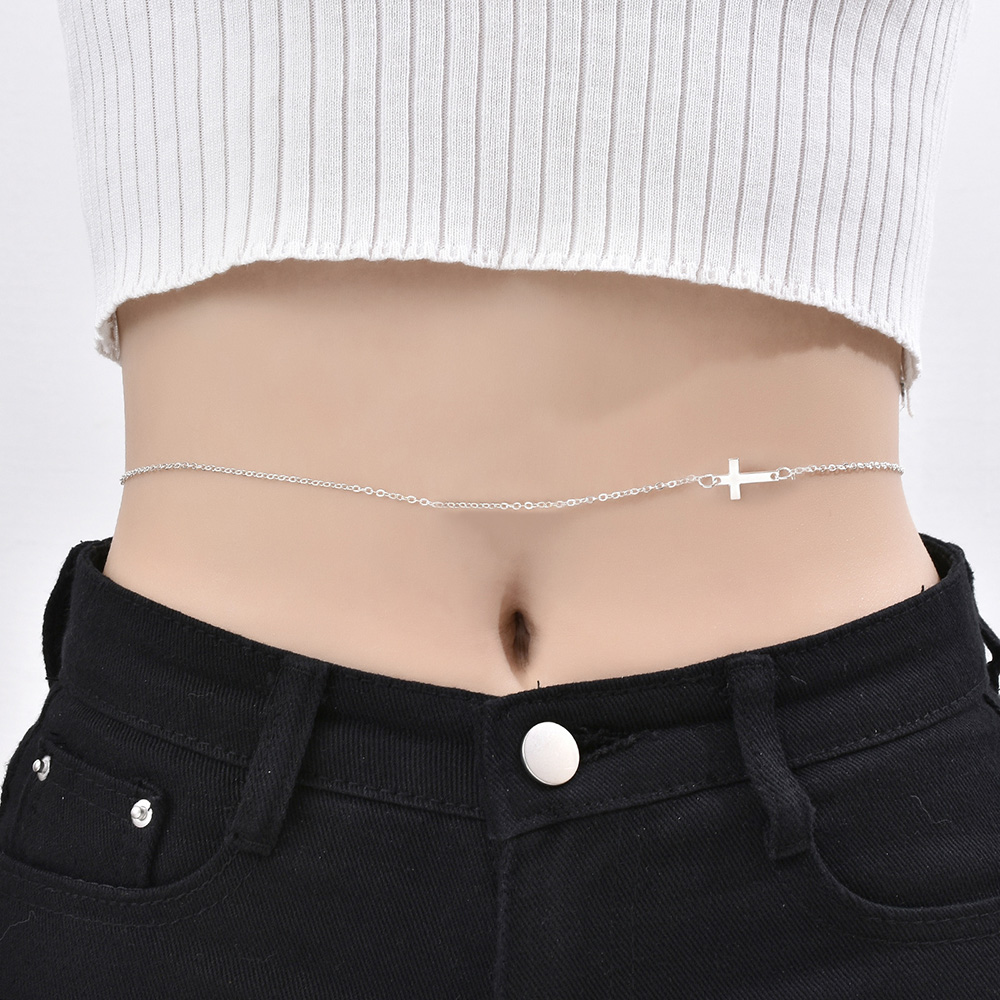 십자가 바디체인 벨리 체인 허리 체인 드롭 몸통 목걸이 펜던트 - 상품 이미지