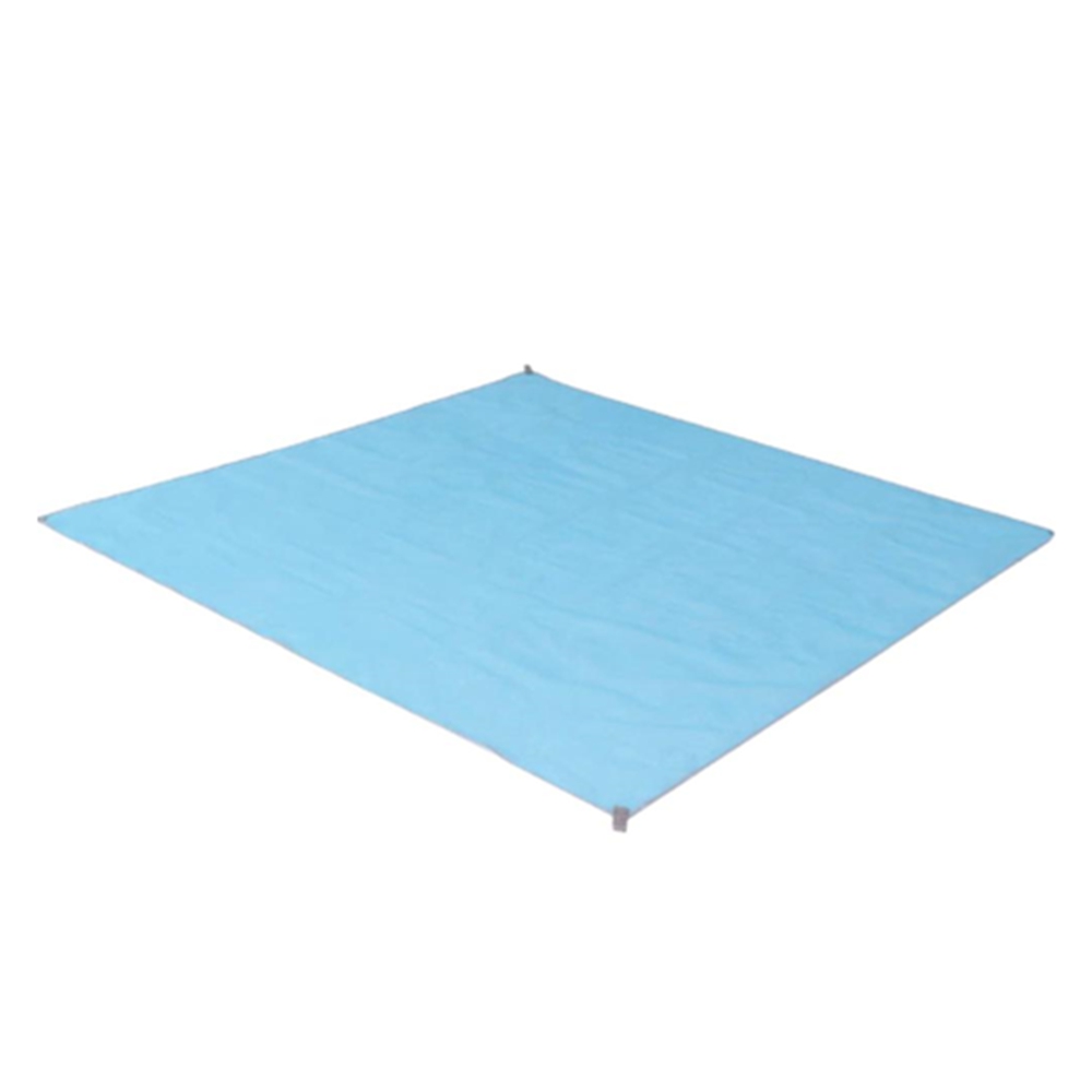 블루 해변 돗자리 샌드패스 매트 2중 메쉬 고정링 200X200