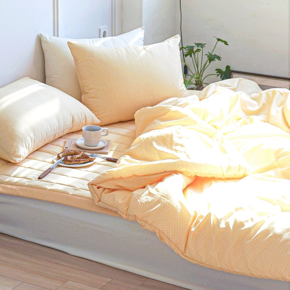 듀드랍 도트 사계절 옥수수솜 무봉제 차렵이불 라이트블루, Q(퀸)