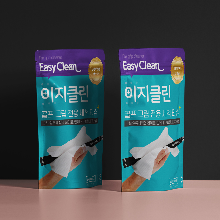 5+1 간편한 그립세척 물티슈형 편리한 이지클린 3매입 안전인증 - 상세 이미지 3