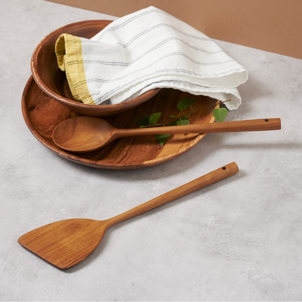[JAJU/자주] 결이 고운 티크우드 사선형 뒤집개_28CM : 자주 JAJU