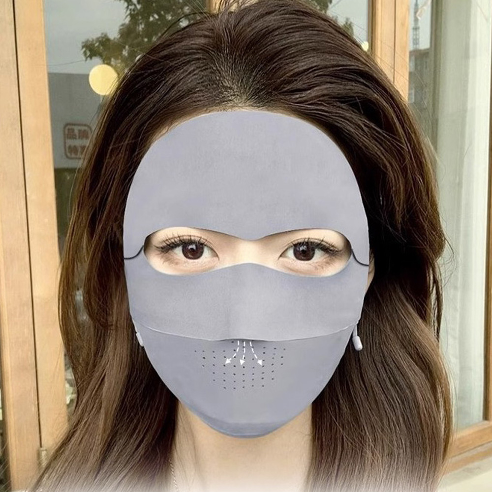 분리형 안면 마스크 햇빛가리개 얼굴 페이스 커버 기미 차단 통풍 자외선 쿨원단 - 상세 이미지 4