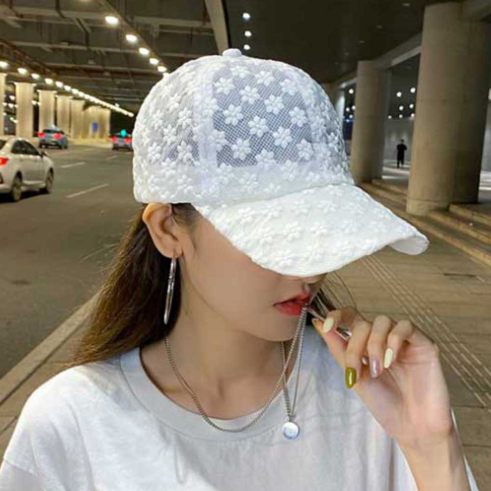 시스루 플라워 캡모자 여성 망사 모자 여름 메쉬 - 상세 이미지 3